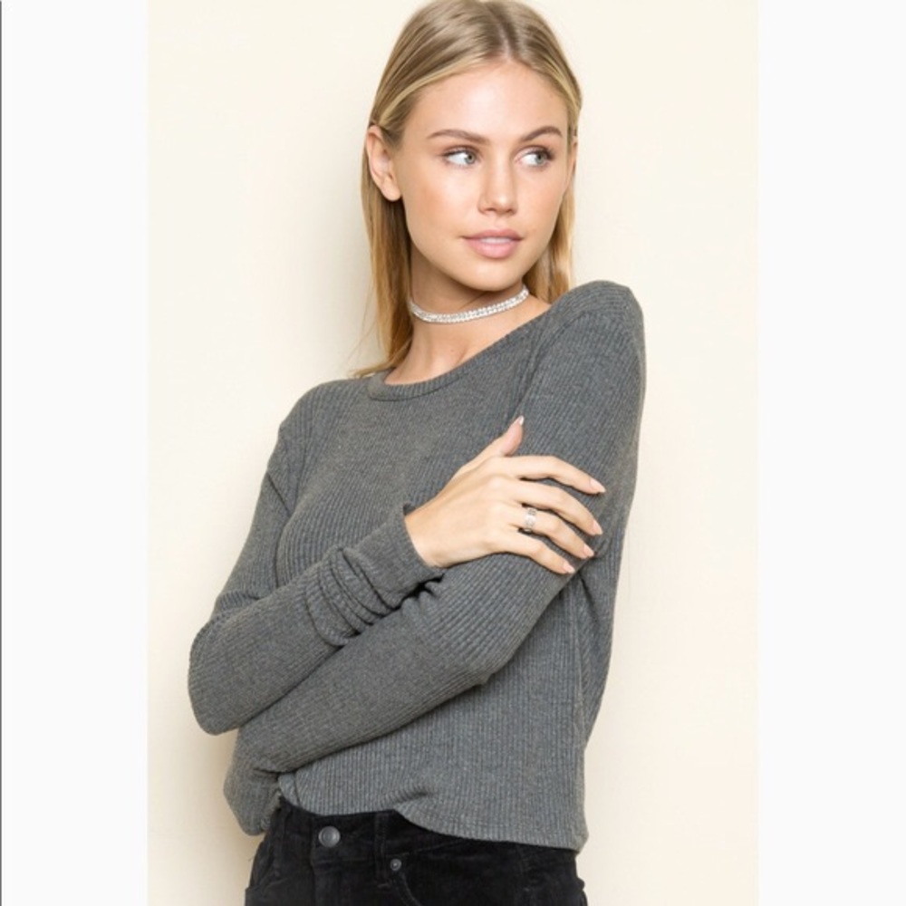 grey brandy long sleeve top
